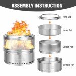 Portable Smokeless Fire Pit with Carrying Bag