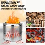 Portable Smokeless Fire Pit with Carrying Bag