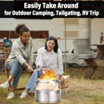 Portable Smokeless Fire Pit with Carrying Bag