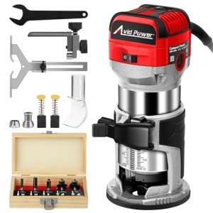 Compact Wood Router with Variable Speed & Accessories