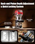 Compact Wood Router with Variable Speed & Accessories
