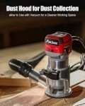 Compact Wood Router with Variable Speed & Accessories