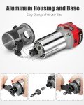 Compact Wood Router with Variable Speed & Accessories