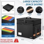 Lockable Fireproof File Box with Expanding Organizer