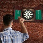 Walnut Finish 18" Dartboard Cabinet Set