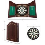 Walnut Finish 18" Dartboard Cabinet Set