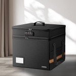 Lockable Fireproof File Box with Expanding Organizer