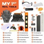 Kids Real Tool Set with Tool Belt & Bag