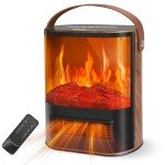 Portable 3D Flame Electric Fireplace Heater with Remote
