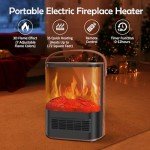 Portable 3D Flame Electric Fireplace Heater with Remote