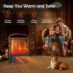 Portable 3D Flame Electric Fireplace Heater with Remote