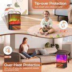 Portable 3D Flame Electric Fireplace Heater with Remote