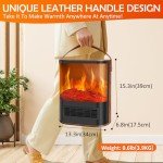 Portable 3D Flame Electric Fireplace Heater with Remote