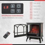Stylish 23-Inch Electric Fireplace Heater with Remote