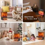 Portable 3D Flame Electric Fireplace Heater with Remote
