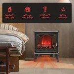 Stylish 23-Inch Electric Fireplace Heater with Remote