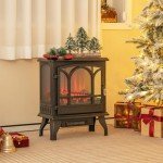 Stylish 23-Inch Electric Fireplace Heater with Remote