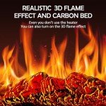 Portable 3D Flame Electric Fireplace Heater with Remote