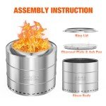 Onlyfire Smokeless Wood Burning Fire Pit - Silver
