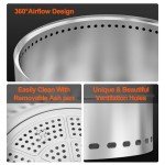 Onlyfire Smokeless Wood Burning Fire Pit - Silver