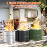 Onlyfire Smokeless Wood Burning Fire Pit - Silver