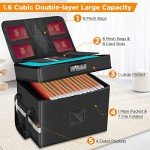 Fireproof Document Box with Double Lock & Organizer