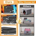 Fireproof Document Box with Double Lock & Organizer