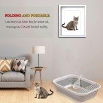 Large Semi-Enclosed Cat Litter Box – Grey