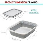 Large Semi-Enclosed Cat Litter Box – Grey