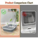 Large Semi-Enclosed Cat Litter Box – Grey