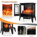 25-Inch Electric Fireplace with Realistic 3D Flames