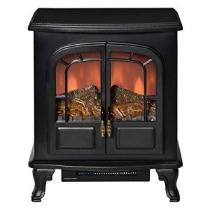 HOMCOM Portable Electric Fireplace with LED Flame