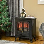 HOMCOM Portable Electric Fireplace with LED Flame