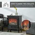 HOMCOM Portable Electric Fireplace with LED Flame