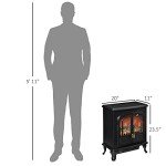 HOMCOM Portable Electric Fireplace with LED Flame