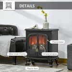 HOMCOM Portable Electric Fireplace with LED Flame