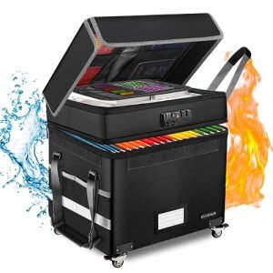 ELOBOON Fireproof Lockable File Storage Box
