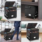 Fireproof Rolling File Storage Box with Lock