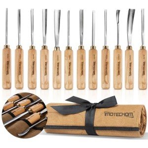 12-Piece Wood Carving Chisel Set with Bag