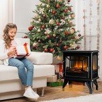 20-Inch Electric Fireplace Heater with 3D Flame Effect