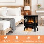 20-Inch Electric Fireplace Heater with 3D Flame Effect