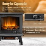 20-Inch Electric Fireplace Heater with 3D Flame Effect