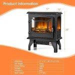 20-Inch Electric Fireplace Heater with 3D Flame Effect