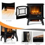 20-Inch Electric Fireplace Heater with 3D Flame Effect