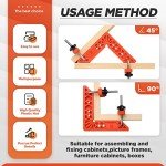 Relitec 90-Degree Woodworking Clamp Set, 12 Pieces
