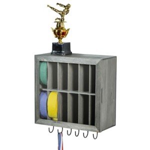 Vintage Gray Wall-Mount Martial Arts Belt Holder