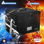 Rolling Fireproof File Box with Lock & Pockets