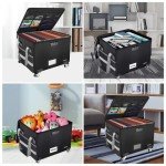 Rolling Fireproof File Box with Lock & Pockets