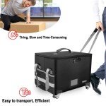 Rolling Fireproof File Box with Lock & Pockets