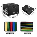 Rolling Fireproof File Box with Lock & Pockets